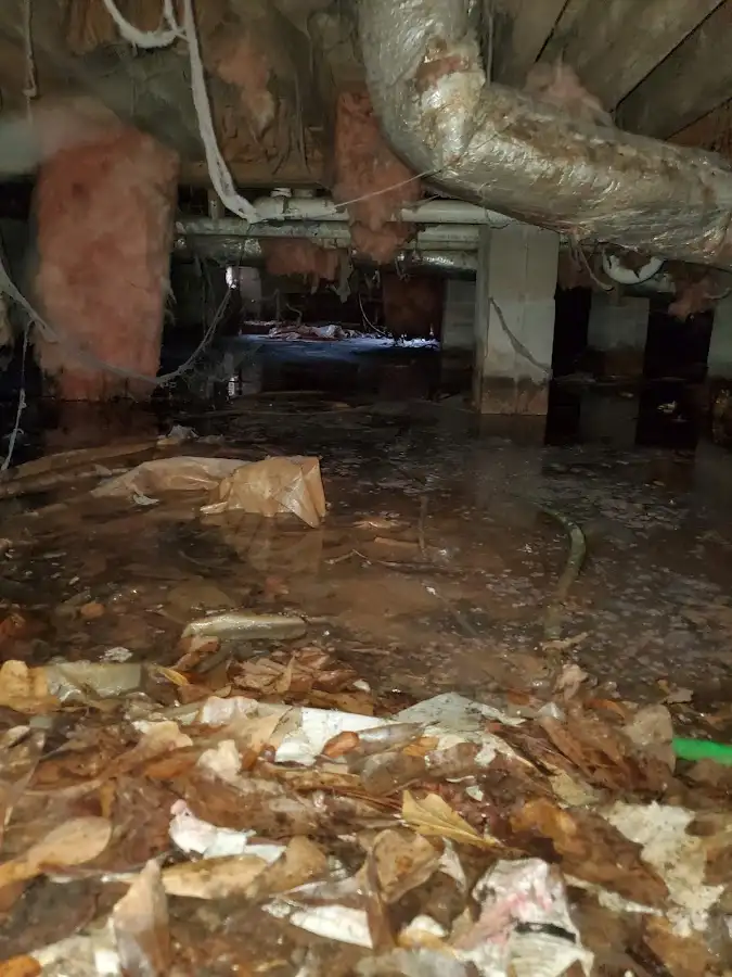 Crawl space flood assessment for Commercial Water Damage Restoration in Pike Creek